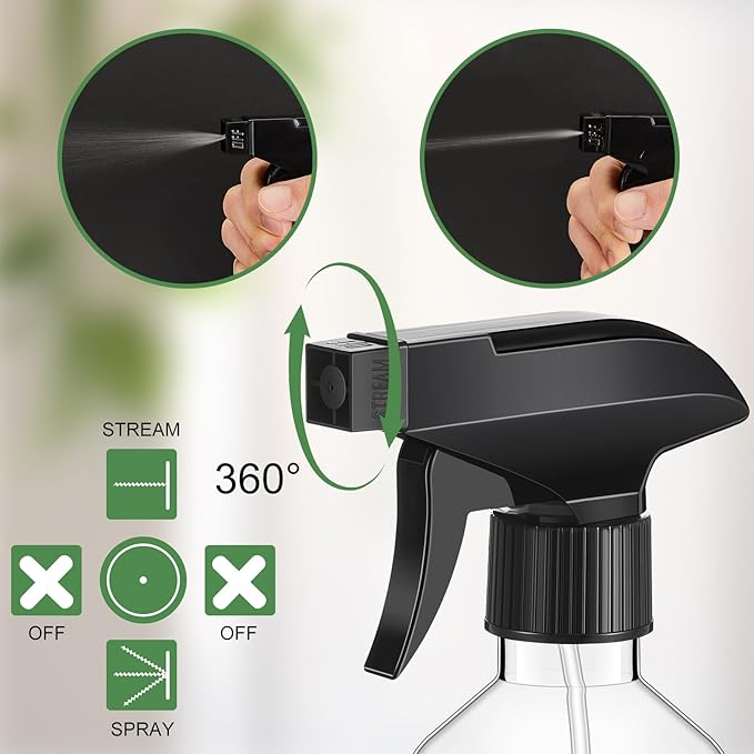 9 Pack 16oz/500ml Plastic Spray Bottle Bulk for Plant Small Spray Bottle Fine Mist Water Sprayer Upgraded Adjustable Nozzle Refillable Empty Containers for Cleaning, Hair, Cooking(Clear)