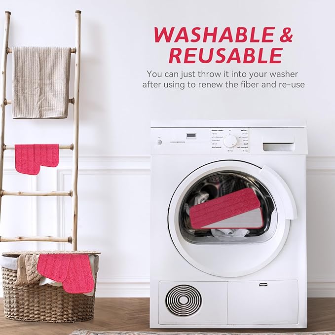 Replacement Microfiber Mop Pad for Rubbermaid Reveal Spray Mop - 12 Pack Wet & Dry Floor Cleaning Refills Reusable Fit for Any Microfiber Reveal Flat Mop 16.5"