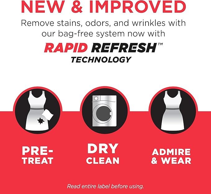 dryel At-Home Dry Cleaner Starter Kit with Wrinkle Release Spray, New and Improved, Gentle Laundry Care for Special Fabrics and Dry-Clean-Only Clothes, 8 Loads with On-the-Go Stain Remover