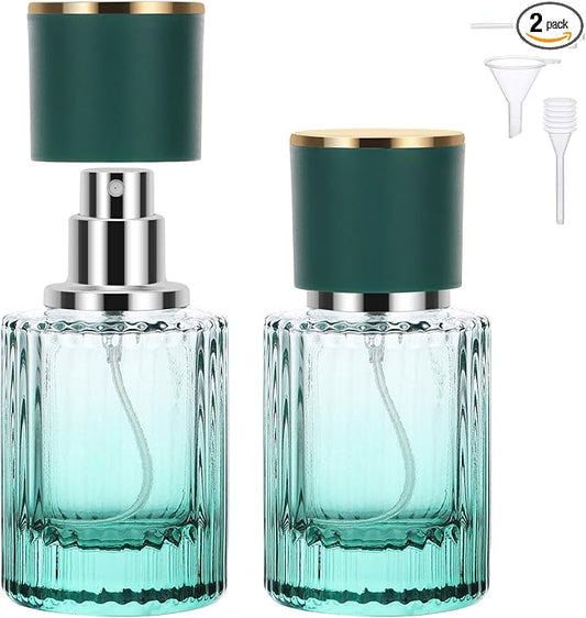 Segbeauty 1oz Refillable Travel Bottles, 30ml Empty Perfume Spray Bottles, 2pcs Vintage Perfume Spray Bottle Glass Fine Mist Spray Bottle Empty Fragrance Atomizer Sprayer for Dispensing Fragrance