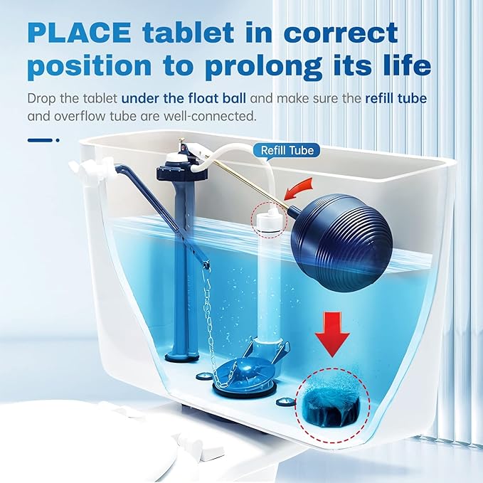 Vacplus Automatic Toilet Bowl Cleaner Tablets, Bathroom Toilet Tank Cleaner (30 PACK), VA-T165