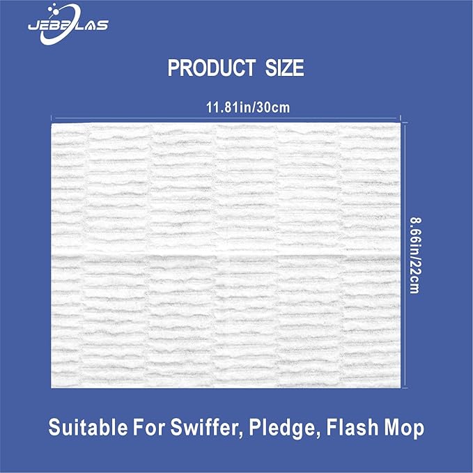 JEBBLAS Disposable Mop Cloth Dry Sweeping Pad for Floor Mop Sweeping Cloths Multi Surface Refills, 120 Pcs/Pack