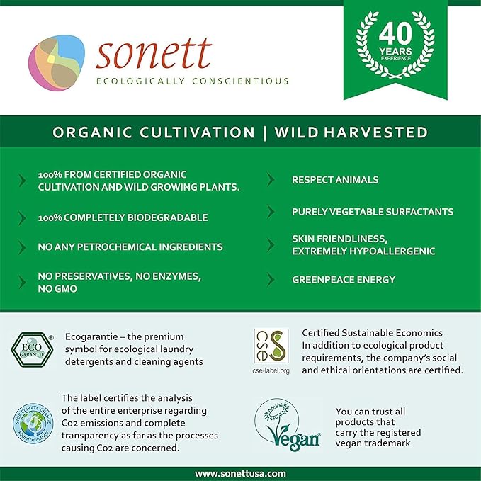 Sonett Organic Dishwashing Liquid Calendula Certified Organically Grow 34oz (Pack of 6)