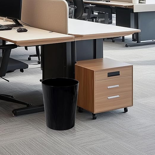 UUJOLY Small Trash Can Wastebasket Garbage Can Container Bins for Bathrooms,Bedroom Room, Kitchens, Offices, Kids Rooms, Dorms, 3 Pack, Black