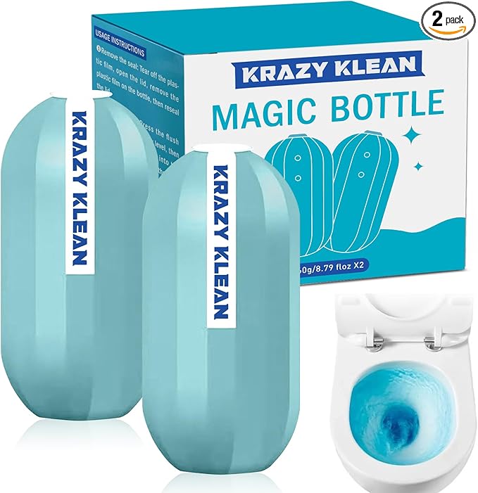 Krazy Klean Toilet Cleaner, Upgraded version，Automatic Long-Lasting Blue Toilet Cleaner, Makes It Look New