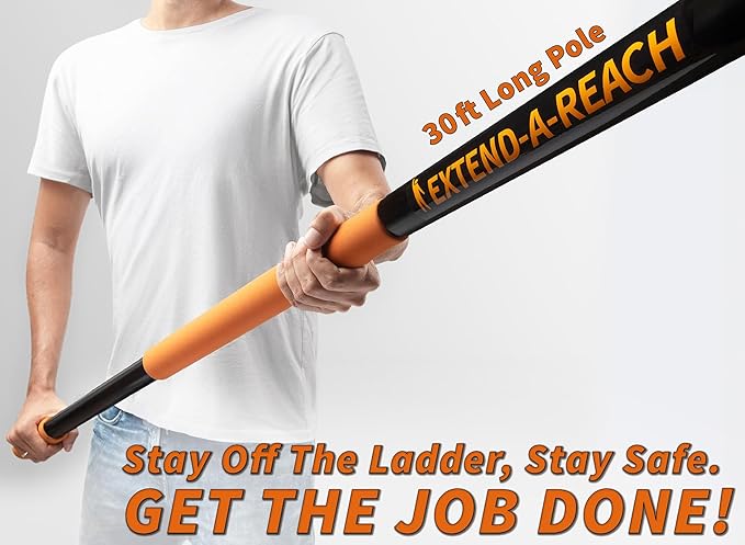 36 Foot High Reach Duster Kit with 5-30 ft Extension Pole // High Ceiling Duster Cleaning Kit with Telescopic Pole // Cobweb Duster // Feather Duster and Ceiling Fan Duster // The Ultimate Dusting Kit