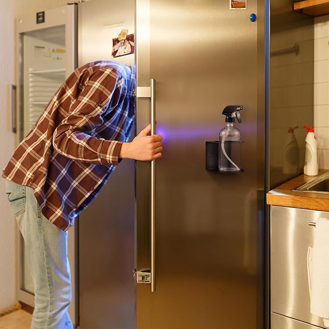 Zonon 2 Pcs Magnetic Spray Can Holder Metal Spray Bottle Holder Wall Mount Storage Rack for Home and Garage Craft Workspace Paint Bottle