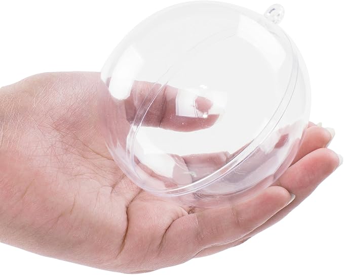 Super Z Outlet Clear Plastic Acrylic Bath Bomb Mold Shells Molding Balls Kit (80mm, 12 Pack)