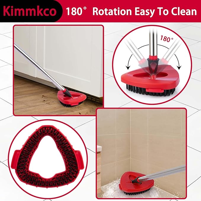 2 Pack Spin Mop Replace Head Base Scrub Brush Mop Head Compatible with O Cedar EasyWring 1 Tank System, Floor Scrubber, Hard Bristle Cleaning Brush for Kitchen Bathroom Tile Hard Floor