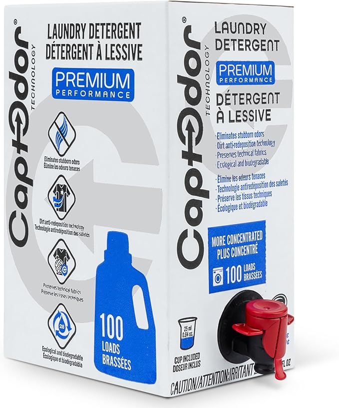 Captodor Premium Laundry Detergent, – Nordic Breeze Scent, Ultra-Concentrated Formula, Eliminates Tough Odors and Dirt, Phosphate-Free, Biodegradable (2.5L (84.53 fl oz))