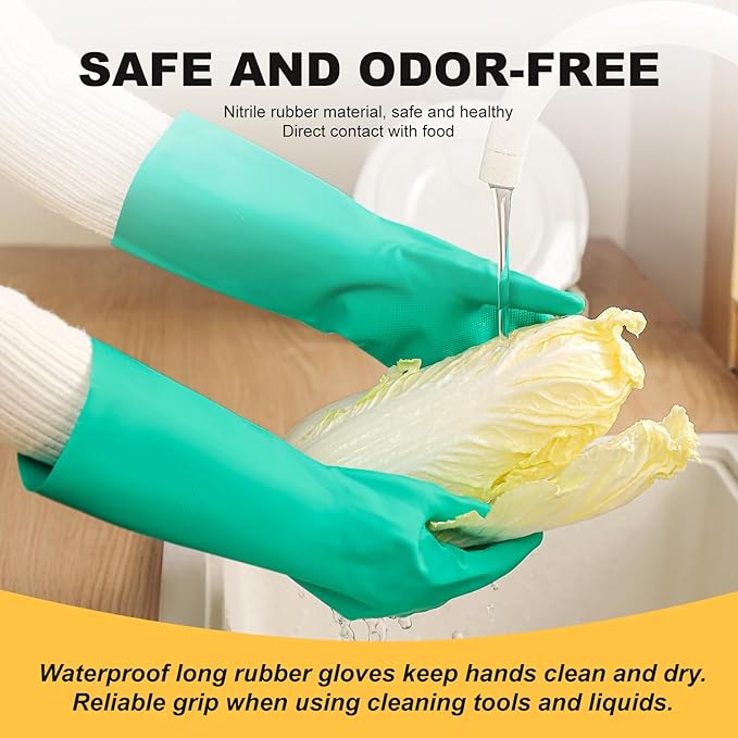 North Tower Long Dishwashing Gloves Length Rubber Reusable Resistant Platos Nitrile,Dishwashing Gloves