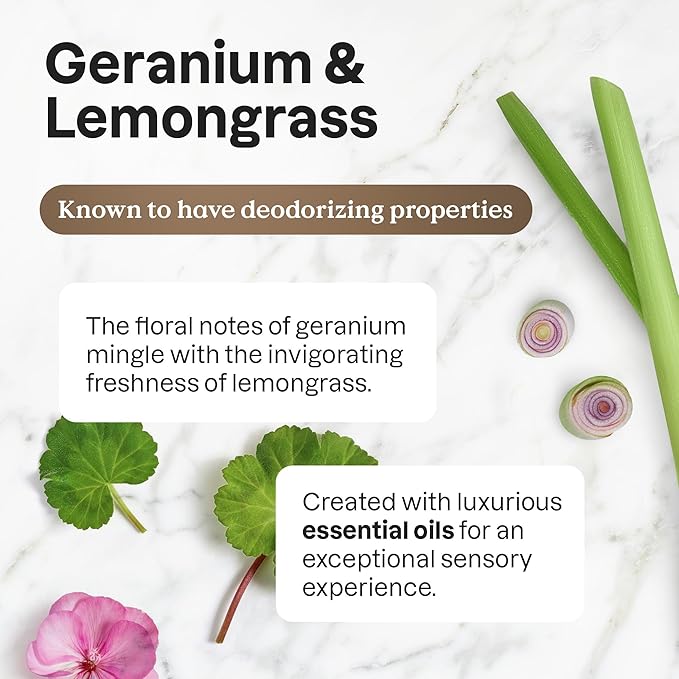 ATTITUDE Laundry Detergent Liquid, Natural Origin Ingredients, EWG Verified, High Efficiency, Infused with Essential Oils, For White and Colored Clothing, Geranium & Lemongrass, 38 Loads, 32 Fl Oz