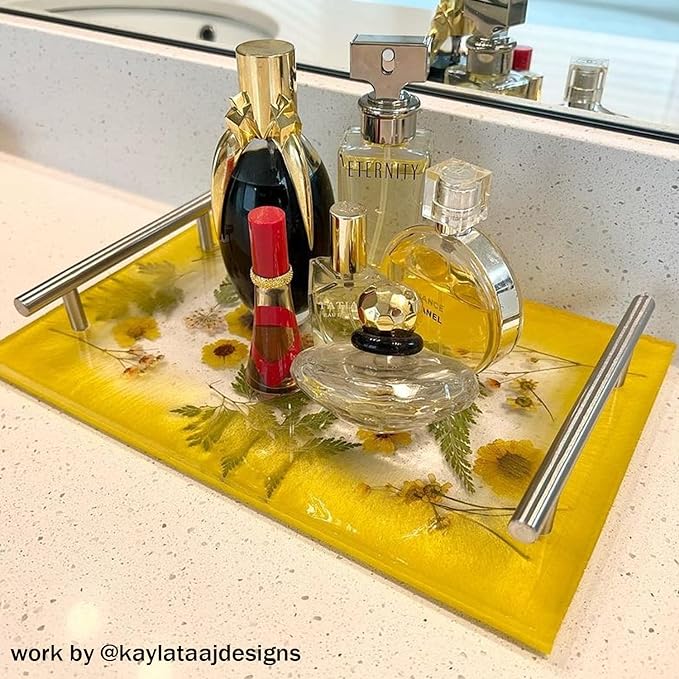 RESINWORLD Silicone Large Deep Flat Tray Mold with Handles, Rectangle Mold for Resin Casting