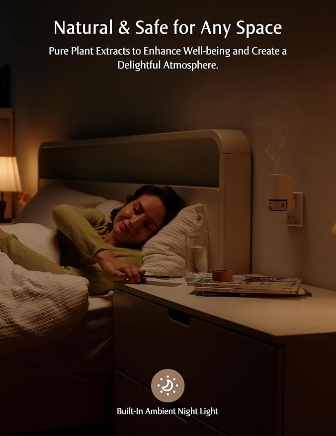 SF101S Smart Wi-Fi Waterless Ultrasonic Essential Oil Diffuser–100% Plant-Based,120-Day Natural Air Freshener & Aromatherapy scent Diffuser Covers 100㎡ for Home,Hotel-Lavender Citrus Musk