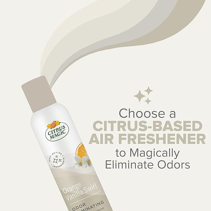 Citrus Magic Odor Eliminating Air Freshener Spray, Orange-Vanilla Swirl, 3-Ounce, Pack of 3