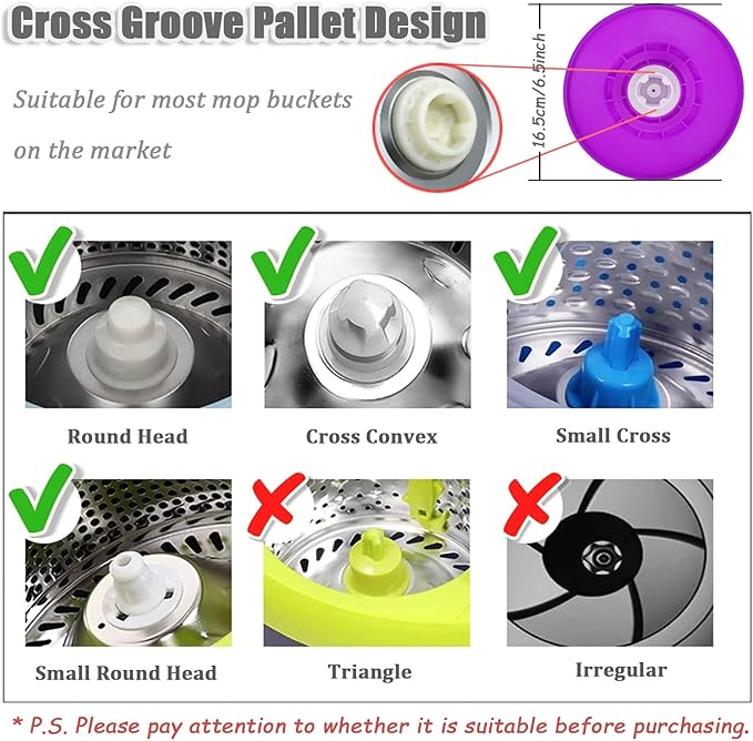 Spin Mop Replacement Mop Handle, 49-inch 360 Degrees Rotating Telescopic Replacement Mop Stick with Reinforced Plastic Disc for Spin Mop Bucket Cleaning System (Plastic Disc, Green)