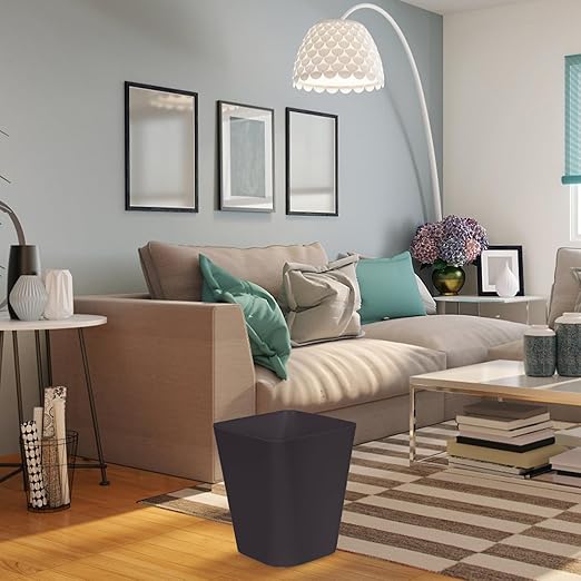 ZXJ Small Trash Can - Waste Basketbin - 1.8 Gallon -Coffee Color - Bathrooms, Laundry Room, Kitchens, Offices