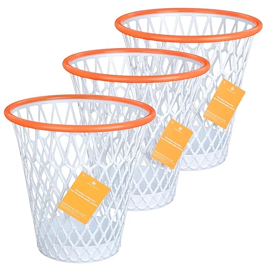3 PCS Trash Can,Basketball Wastebaskets, Basketball gift,4.5 Gallon,Size11"x11"x12"Basketball Hoop,Basketball Holder display,Garbage Can,Basketball-Themed Gift Waste Basket for Office,Bedroom,Bar,Gym.