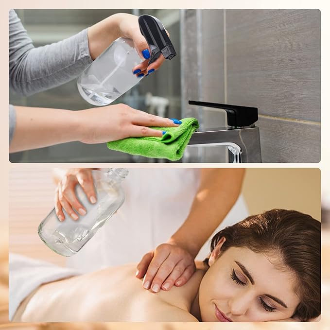 Wedama Glass Spray Bottles, 16 oz Glass Spray Bottles for Cleaning Solutions and Essential Oils, Refillable Empty Spray Bottle with Adjustable Nozzles for Alcohol, Plant and Hair Care (1 Pack)