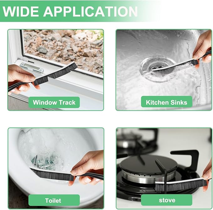 Crevice Cleaning Brush,Hard Bristle Grout Scrub Brushes,Household Cleaning Brushes,Gap Cleaning Supplies Home Essentials for Kitchen,Toilet,Bathroom,Bathtub,Sink,Window Track,Gi-ft for Women Men