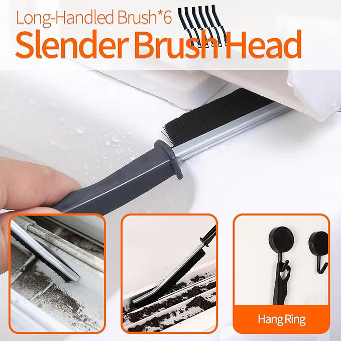 20 PCS Crevice Cleaning Brush Set - Multi-Purpose Hard Bristle Brushes for Deep Cleaning Kitchen, Bathroom, Grout, Sink, Cup, Blender, Corners, Tight Spaces