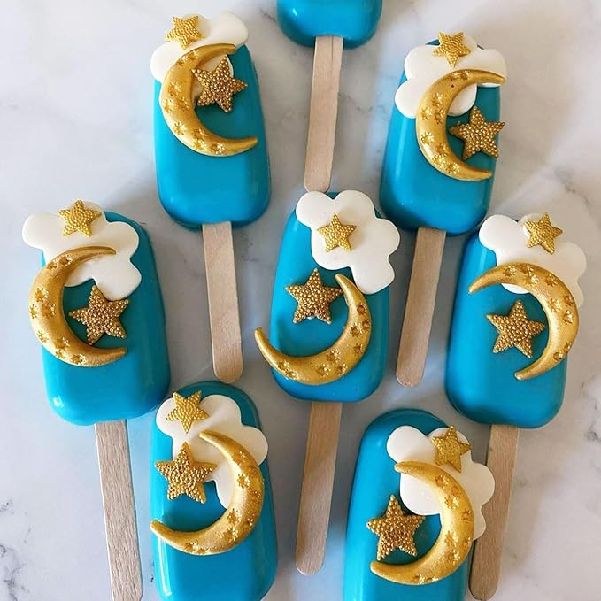 Moon Stars Silicone Fondant Molds Chocolate Candy Baking Molds for Gumpaste Sugarcraft Tool Cake Decorating Tools Epoxy Resin DIY Polymer Clay