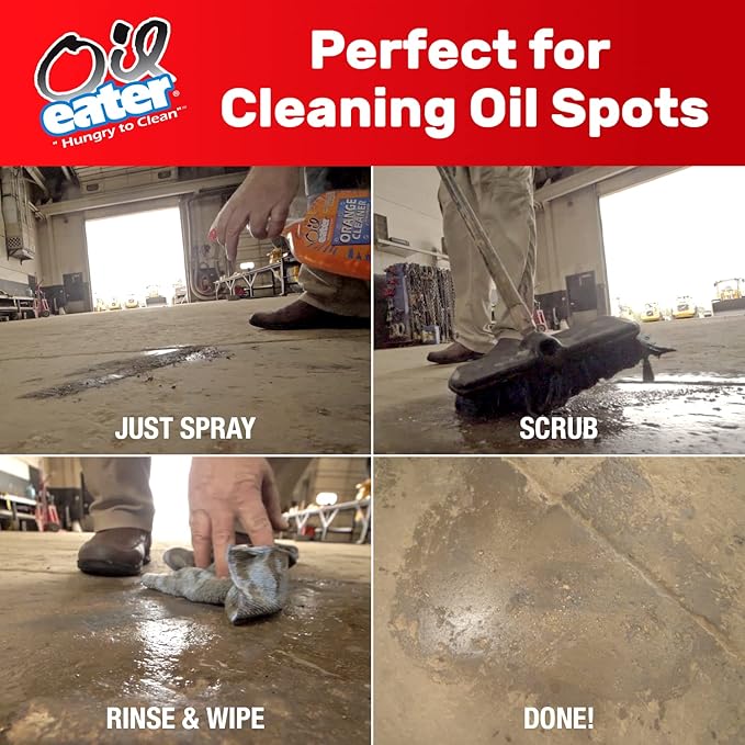 Orange Cleaner Degreaser, 1-Gallon Concentrate for Oil Removal, Grease Stains and Heavy Duty Automotive, Outdoor, Floor Cleaning, Grease & Gunk