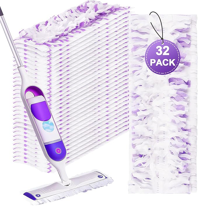 32 Pack Disposable Power Mop Pads for Swiffer PowerMop, 5X Power Mop Refills for Cleaning, 14-Layer Unscented Thickened Multi-Surface Replacement Mopping Pads Refills for Floor Cleaning