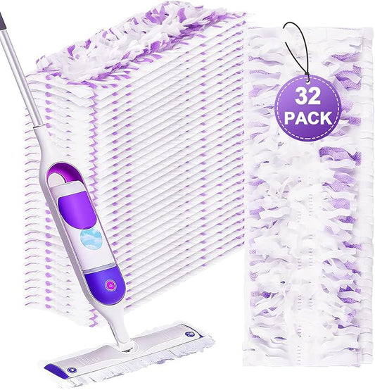 32 Pack Disposable Power Mop Pads for Swiffer PowerMop, 5X Power Mop Refills for Cleaning, 14-Layer Unscented Thickened Multi-Surface Replacement Mopping Pads Refills for Floor Cleaning