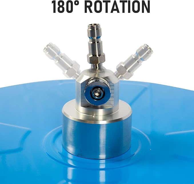 16" Pressure Washer Surface Cleaner with 4 Wheels, Coated Blue Stainless Steel Power Washer Surface Cleaner for Driveway Sidewalk Patio, 1/4" Quick Connector, 2 Extension Wand, 4000 PSI