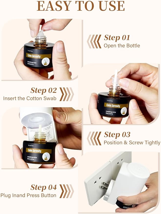 SF101S Smart Wi-Fi Waterless Ultrasonic Essential Oil Diffuser–100% Plant-Based,120-Day Natural Air Freshener & Aromatherapy Scent Diffuser Covers 100㎡ for Home,Hotel-Bergamot