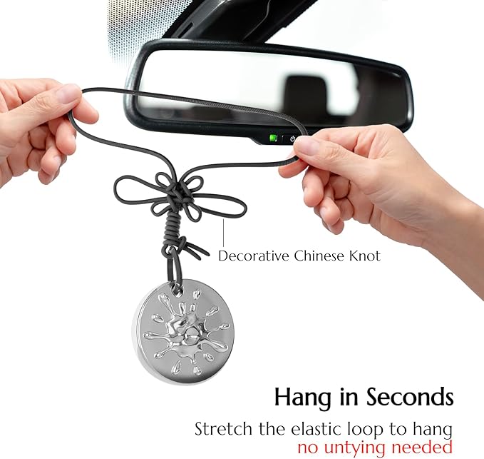 Car Air Freshener Hanging Essential Oil Diffuser with Bead Release Design, 40+ Days Long Lasting Scent for Men & Women, 7 Original + 14 Refills for Car/Home/Office, White Tea Fragrance