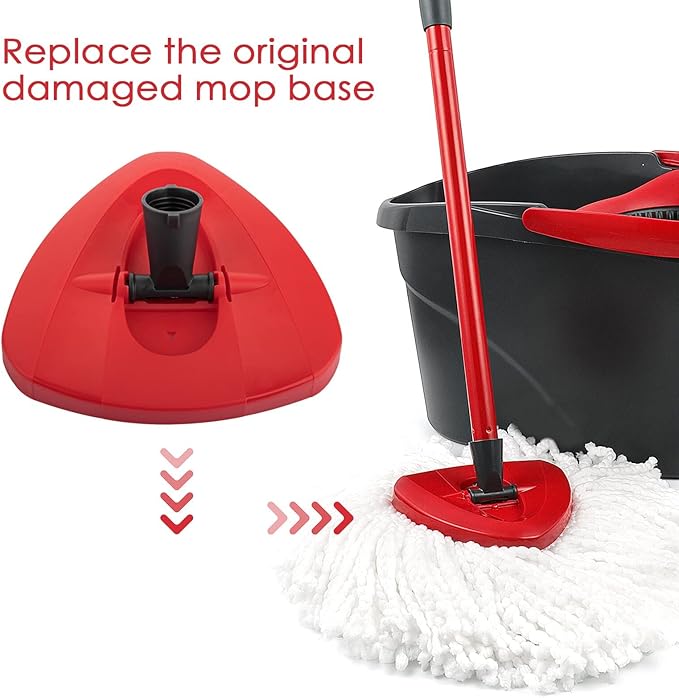 Spin Mop Replacement Base Head Compatible with O Cedar Rotating Triangle Spinning Mop Replace Cover Plastic Base Case Disc Accessories Part, 1 Pack, Not Fit RinseClean