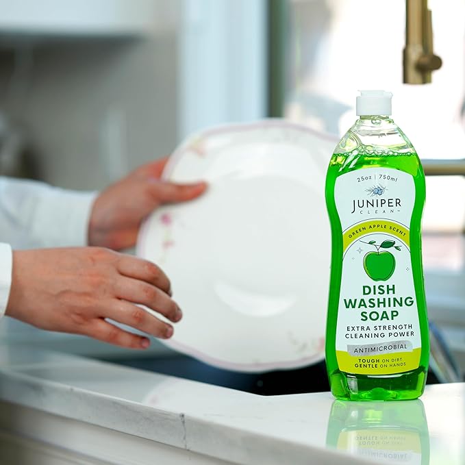 Dish Soap, Green Apple Scent, Liquid Dish Washing Soap Squeeze Bottle 25 Fl Oz (Pack of 1)