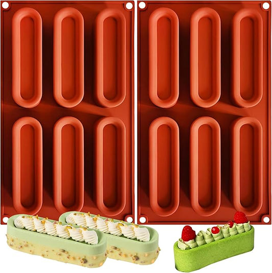Finger Chocolate Silicone Mold 6-Cavity Bar Mold for Chocolate, Candy, Bread, 11.6 x 6.8 x 1.3 inches