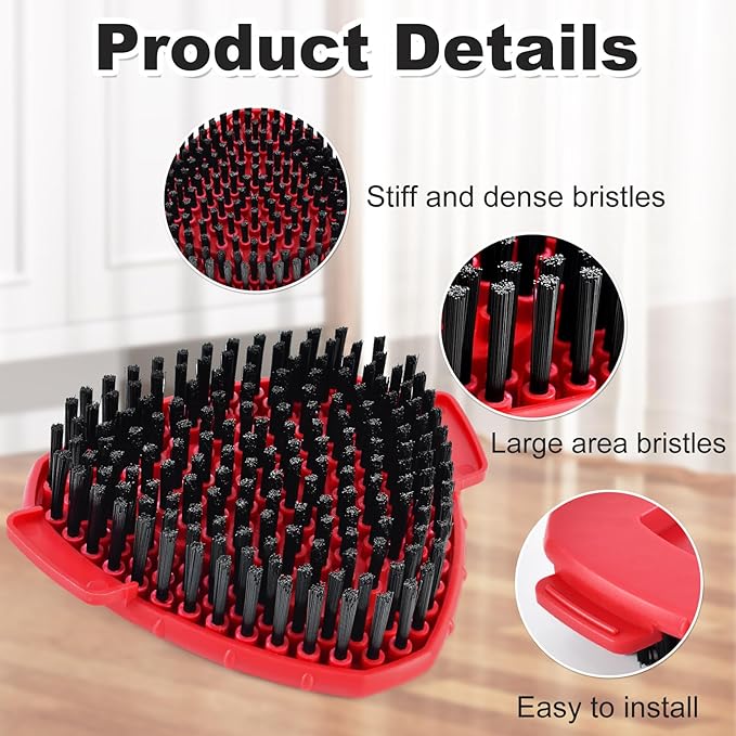 2 Pack Upgrade Scrub Brush Replace Heads Compatible with O Cedar EasyWring 1 Tank Spin Mop, Scrubber Brush Head for Ocedar EasyWring Spin Mop Scrubby Head Brush, More Layers of Bristles to Floor Clean