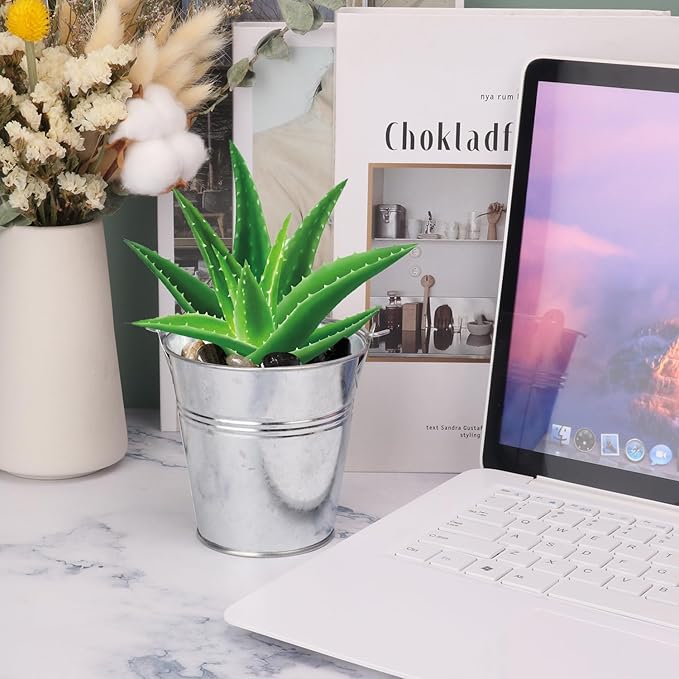 15 Pack 4.72 x 5.16 Inch Metal Mini Buckets with Handles, Galvanized, Tin, Small, Party Favors, Crafts, Garden & Beach