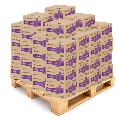 Dealmed Nitrile Gloves – Pallet of Size X-Large Disposable Nitrile Gloves, Non-Irritating Latex Free, Multi-Purpose Use for a First Aid Kit and More (84 Cases)