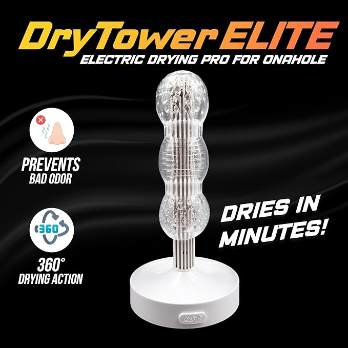 Dry Tower Elite Electric Drying Onahole Stand – Compact 7.3″ Sleeve & Insert Air-Dry Solution, Dual Warm-and-Airflow Modes, USB-C Powered, Mold-Prevention Care OH-OT-363