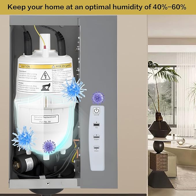 Upgrade 80 Steam Canister for Aprilaire Humidifier – Replacement for Models 800, 801, 865, 866, 80 | OEM Compatible Steam Humidifier Canister | 1-Pack