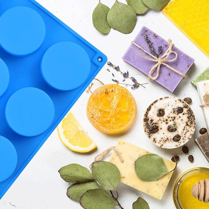 Round Soap Molds,2PCS Silicone Soap Molds for Soap Making 12Cavity Cylinder Silicone Mold for Lotion Bars,Bath Bombs,Shower Steamer,Shower Tablets, Beeswax,Candles