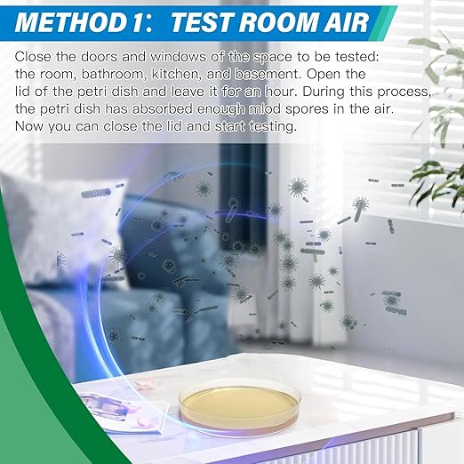 Mold Test Kit for Home - 12 Simple Detection Tests,Test HVAC System,Home Surfaces,& Indoor Air Quality Testing Kits,DIY Mold Detector at Home,Includes Detailed Mold Identification Guide,air Tester
