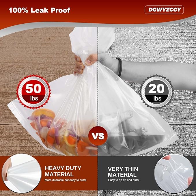 5 Gallon Bucket Liner Bags,10 Pack, Brining Bags for Turkey - Food Grade, BPA Free, Turkey Brine Bag with 50lb Wet Load Capacity, 21" W X 30" H, Heavy Duty Leak Proof Food Storage Bags