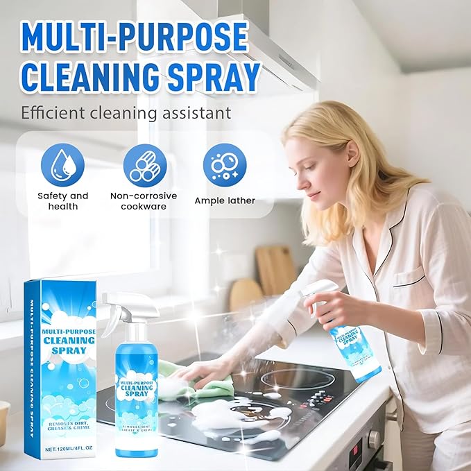 Multifunctional Powerful Spray Kitchen Foam Cleaner, 2025 New Multi-Purpose Cleaning Spray, Easy-To-Use Grease Remover For Kitchen, Fast-Acting Tile Cleaner For Families (1)