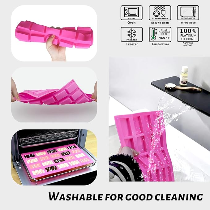 Sakolla 2 Pack Chocolate Bars Silicone Molds, Rectangles Candy Bars Molds, Making Chocolate,Rice Crispy Pops, Caramels, Dessert, Energy Bar and Soap