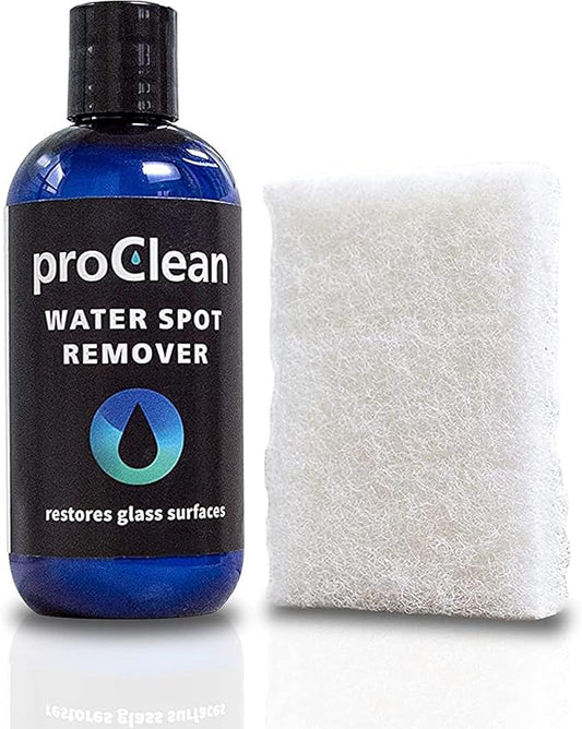 GlasWeld ProClean Heavy Duty Hard Water Stain Remover - For Glass, Metal & More - Includes Applicator Pad - Stubborn Water spot Remover Kit - Automotive Car Care