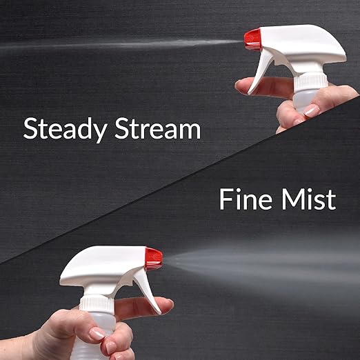 Pinnacle Mercantile Plastic Spray Bottles Leak Proof Technology Empty 16 oz Value Pack of 2 Made in USA