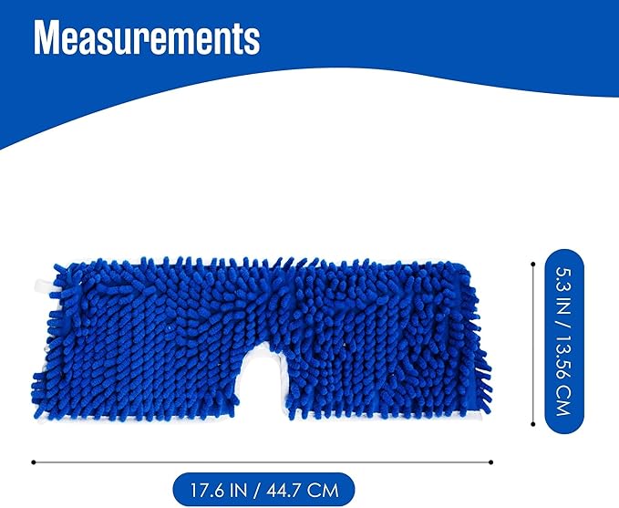 Houseables Dust Mop Replacement Head, Floor Mop Pads, Reusable Microfiber Flip Pads, Refill, Dust Head Replacement, Covers Washable, Refills, Flat, Dry, Wet, Rectangular, Double Sided, 18 Inch, 3 PK