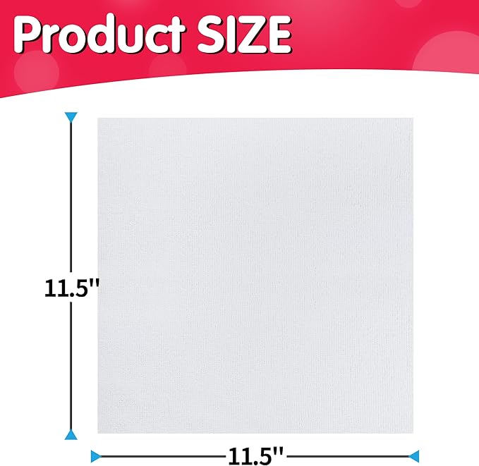 FIXSMITH White Microfiber Cleaning Cloth, Pack of 100, 11.5"X11.5" Cleaning Rags for Housekeeping and Kitchen, Reusable Shop Towels, Microfiber Towels for Cars, Lint Free, Scratch-Free