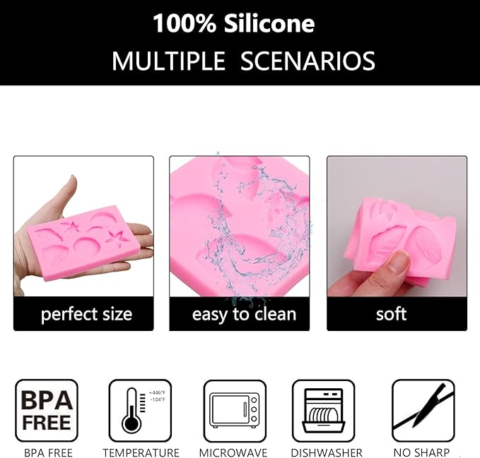 Lemon Fondant Silicone Molds, Lemon Piece Leaf Fruit Chocolate Molds for Cake Decoration Cupcake Topper Candy Sugar Craft Gum Paste Baking Dessert Clay Resin